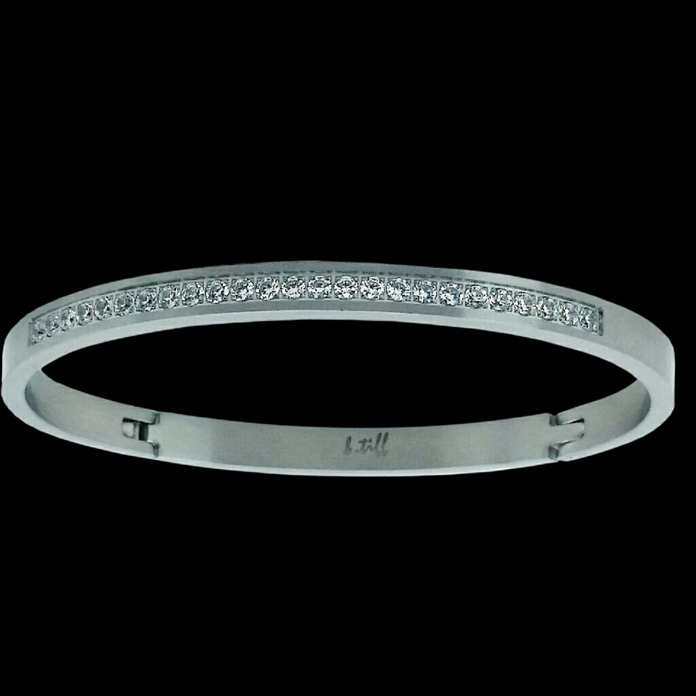 COPY - B.Tiff Half Eternity silver Bangle Bracelet